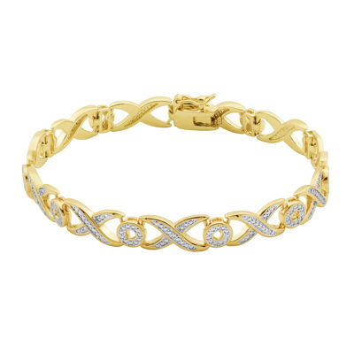 Sparkle Allure Diamond Accent 18K Gold Over Brass 7.25 Inch Tennis Bracelet