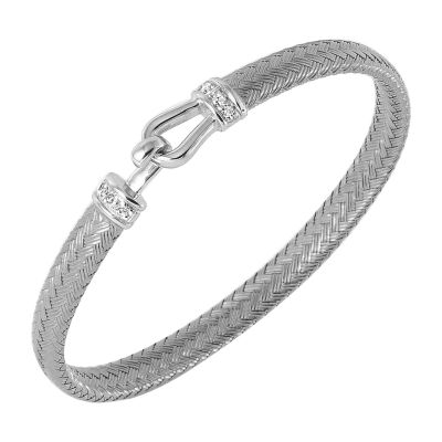 Paris 1901 By Charles Garnier Womens Cubic Zirconia Sterling Silver Bangle Bracelet