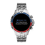 Fossil Smartwatches Gen 5 Garrett Hr Mens Multi-Function Silver Tone Stainless Steel Smart Watch Ftw4040