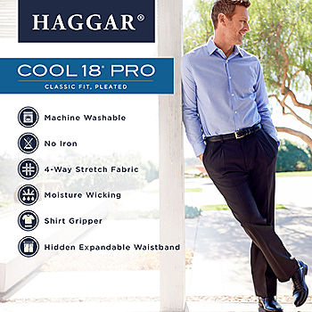 Haggar Cool 18 Pro Pleated Pant-JCPenney