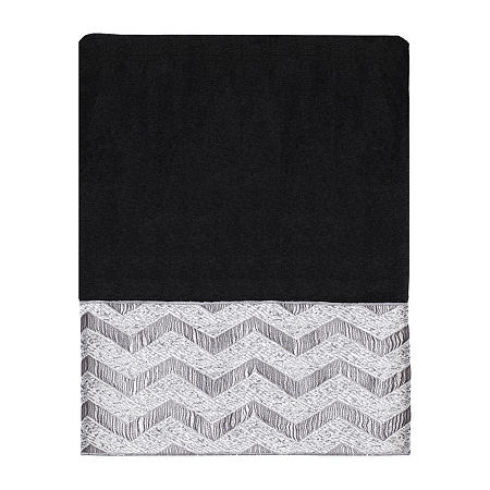 Avanti Chevron Galaxy Bordered Bath Towel, One Size, Black