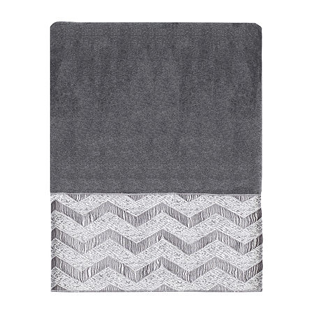 Avanti Chevron Galaxy Bordered Bath Towel, One Size, Gray