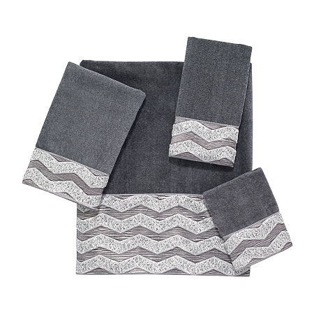 Avanti Chevron Galaxy Bordered Bath Towel, One Size, Gray