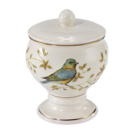 Avanti Gilded Birds Bathroom Canister, One Size, Beige