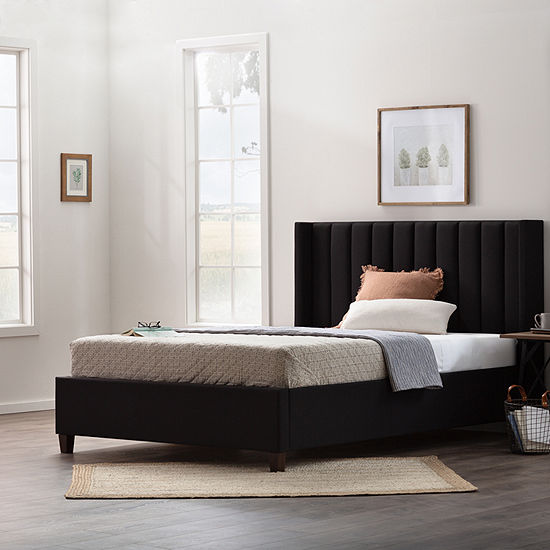 The Dream Collection by Lucid® Vertical Channel Tufted Wing-Back Platform Bed