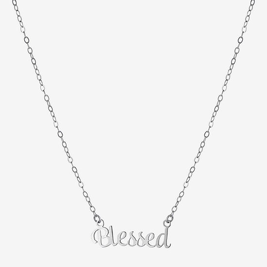 Silver Treasures Blessed Sterling Silver 16 Inch Cable Pendant Necklace