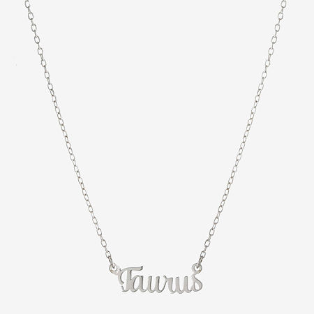 Silver Treasures Zodiac Womens Sterling Silver 16 Inch Pendant Necklace, One Size, Taurus