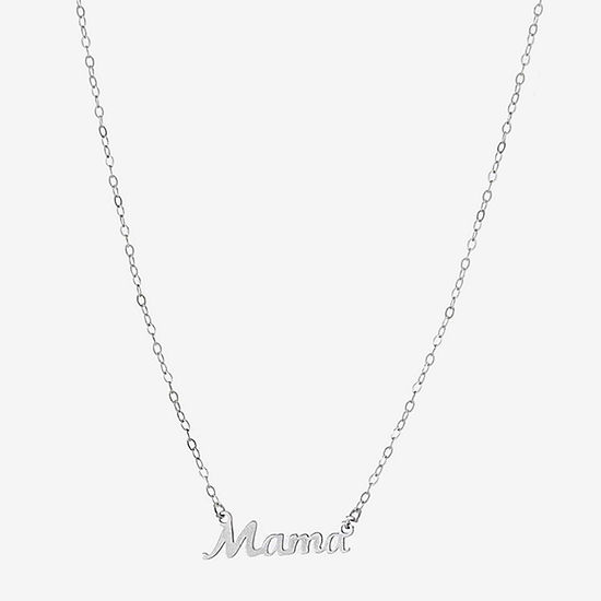 Silver Treasures Mama Sterling Silver 16 Inch Cable Pendant Necklace