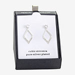 Sparkle Allure Cubic Zirconia Pure Silver Over Brass Drop Earrings