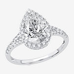 Signature By Modern Bride Womens 2 CT. T.W. Lab Grown White Diamond 14K White Gold Pear Halo Engagement Ring