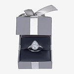 Signature By Modern Bride Womens 2 CT. T.W. Lab Grown White Diamond 14K White Gold Pear Halo Engagement Ring