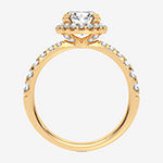 Signature By Modern Bride Womens 2 CT. T.W. Lab Grown White Diamond 14K Gold Oval Halo Engagement Ring
