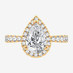 Signature By Modern Bride Womens 2 CT. T.W. Lab Grown White Diamond 14K Gold Pear Halo Engagement Ring
