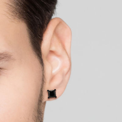 Shaquille O'Neal XLG Mens Black Cubic Zirconia Stainless Steel 2 Pair Earring Set