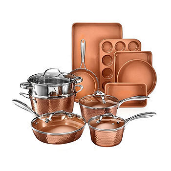 Gotham Steel Stackmaster 5-pc. Aluminum Dishwasher Safe Non-Stick Cookware  Set, Color: Copper - JCPenney