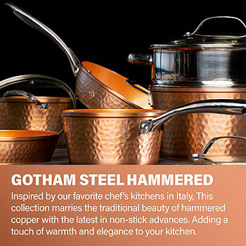 Gotham Steel STACKMASTER Pots Stackable 10 Piece Cookware Set Ultra  Nonstick Cast Texture Coating Includes Fry Pans, Red