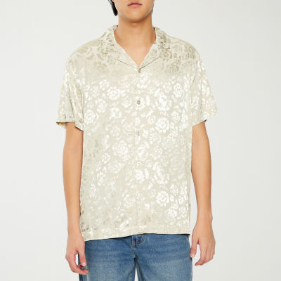 Forever 21 Mens Short Sleeve Button-Down Shirt, Color: Taupe - Main Image