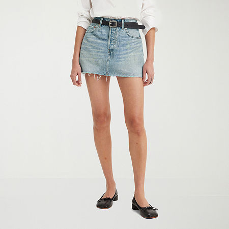 Levi's Womens Mid Rise Mini Denim Skirt, 30, Blue