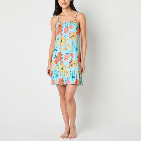 Sleep Chic Womens Sleeveless Nightshirt, Large, Blue