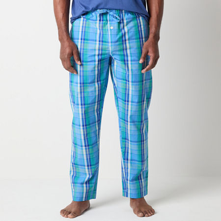 St. John's Bay Mens Big and Tall Poplin Pajama Pants, 3x-large Tall, Blue