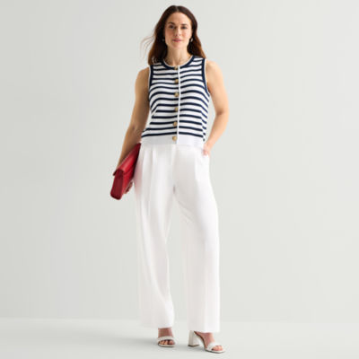 Liz Claiborne Charlotte Womens Wide Leg Mid Rise Trouser