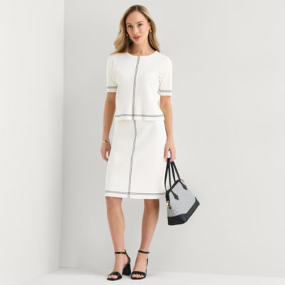 Liz Claiborne Womens Mid Rise Sweater A-Line Skirt