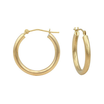 14K Gold Round Polished 21mm Hoop Earrings - JCPenney