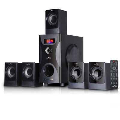 beFree Sound 5.1 Channel Surround Sound Bluetooth Speaker System in Black