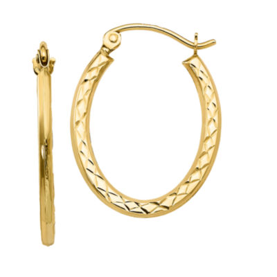 10K Gold 22mm Oval Hoop Earrings - JCPenney