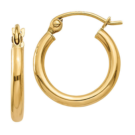 10K Gold 11mm Round Hoop Earrings - JCPenney