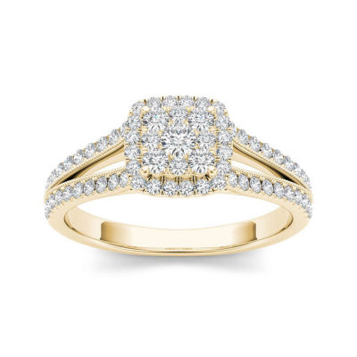 1/2 CT.T.W. Natural Diamond 10K Yellow Gold Engagement Ring