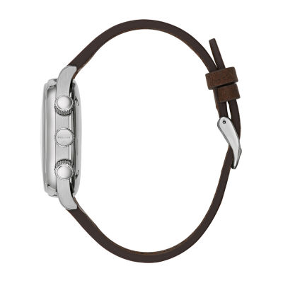 Bulova Classic Mens Brown Leather Strap Watch 96a245