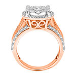 Womens 2 CT. T.W. Genuine White Diamond 10K Rose Gold Round Engagement Ring