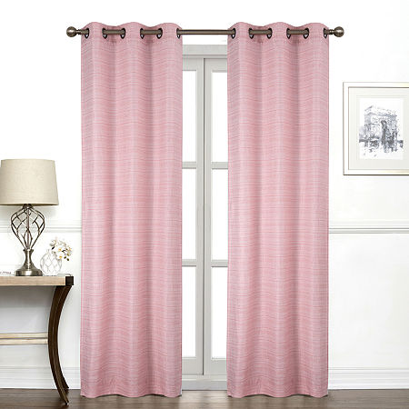 Regal Home York Light-Filtering Grommet Top Single Curtain Panel, One Size , Pink