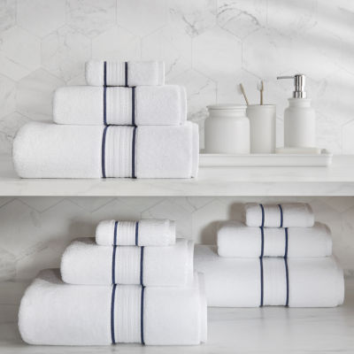 Fieldcrest Luxury Egyptian Cotton Loops Border Stripe Bath Towel
