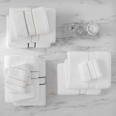 Fieldcrest Luxury Egyptian Cotton Loops Border Stripe Bath Towel