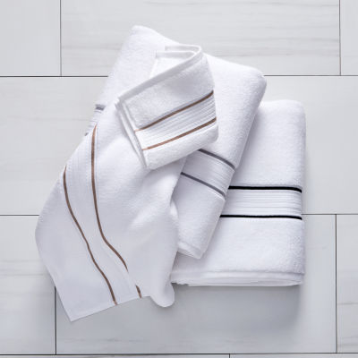 Fieldcrest Luxury Egyptian Cotton Loops Border Stripe Bath Towel