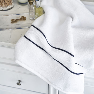 Fieldcrest Luxury Egyptian Cotton Loops Border Stripe Bath Towel