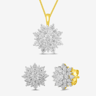 H-I / I2) 2 CT. T.W. Lab Grown White Diamond 10K Gold 2-pc. Jewelry Set