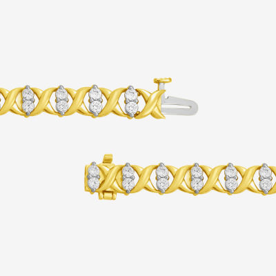 H-I / I2) CT. T.W. Lab Grown White Diamond 10K Gold Tennis Bracelet