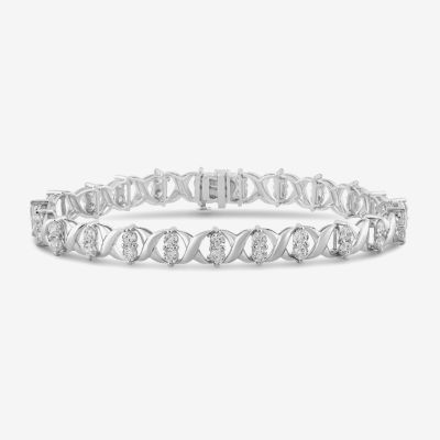 Womens 5 CT. T.W. Lab Grown White Diamond 10K White Gold Tennis Bracelet