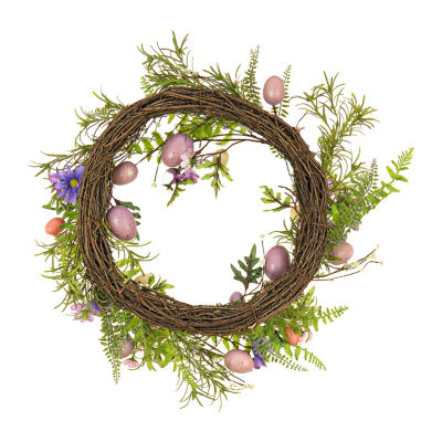 National Tree Co. 22 Pink Eggs Wreath