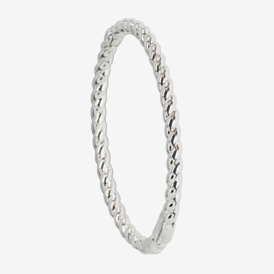 Sparkle Allure Womens Cubic Zirconia Pure Silver Over Brass Bangle Bracelet