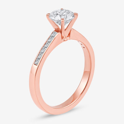 Womens 1 1/ CT. T.W. Mined Diamond 14K Rose Gold Round Engagement Ring