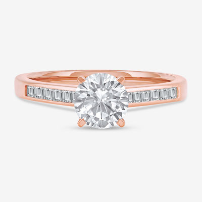 Womens 1 1/ CT. T.W. Natural Diamond 14K Rose Gold Round Engagement Ring