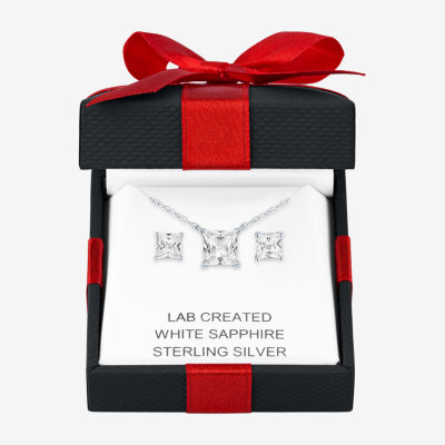 Yes, Please! Womens Lab Created White Sapphire Sterling Silver 2-pc. Jewelry Set