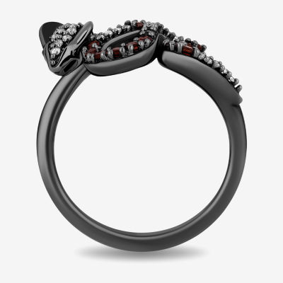Enchanted Disney Fine Jewelry Villains Womens 1/6 CT. T.W. Genuine Red Garnet Sterling Silver Jafar Cocktail Ring