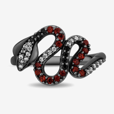 Enchanted Disney Fine Jewelry Villains Womens 1/6 CT. T.W. Genuine Red Garnet Sterling Silver Jafar Cocktail Ring