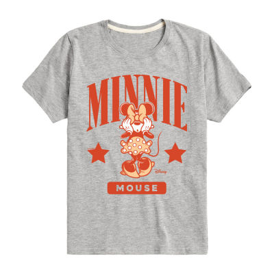 Disney Collection Little & Big Girls Crew Neck Short Sleeve Minnie Mouse Graphic T-Shirt