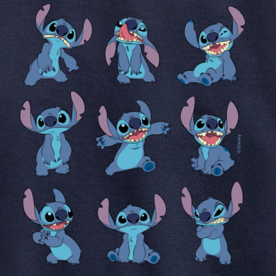 Disney Collection Little & Big Boys Crew Neck Long Sleeve Stitch Graphic T-Shirt
